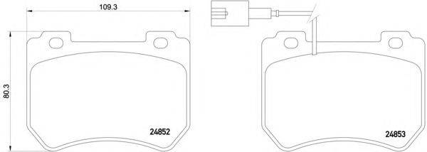 Комплект тормозных колодок, дисковый тормоз HELLA PAGID 24852