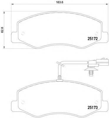 Комплект тормозных колодок, дисковый тормоз HELLA PAGID 25172