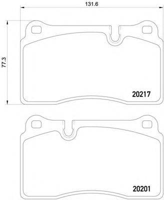 Комплект тормозных колодок, дисковый тормоз HELLA PAGID 20201