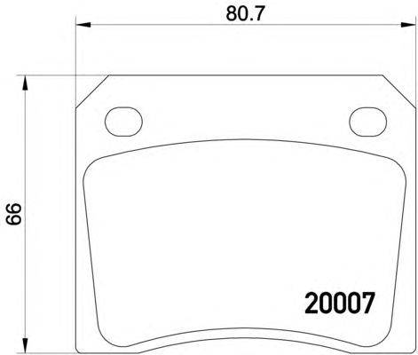 Комплект тормозных колодок, дисковый тормоз TEXTAR 2000702