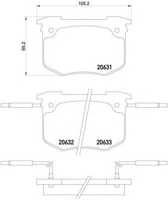 Комплект тормозных колодок, дисковый тормоз TEXTAR 2063101