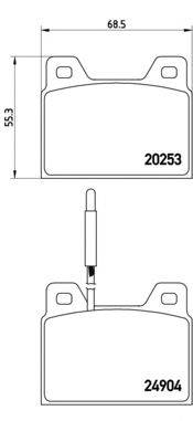 Комплект тормозных колодок, дисковый тормоз BREMBO 20271