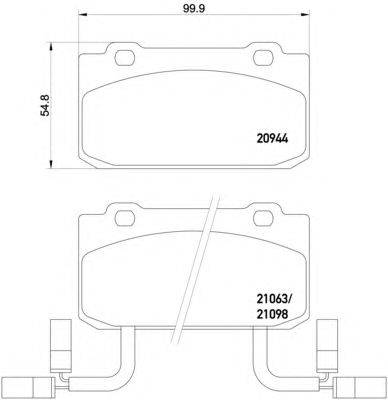 Комплект тормозных колодок, дисковый тормоз MINTEX 21063