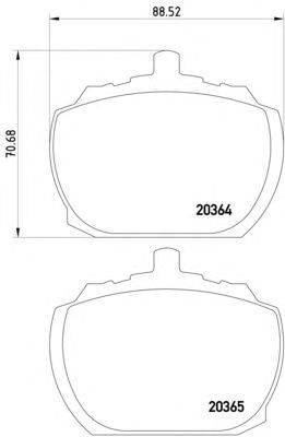 Комплект тормозных колодок, дисковый тормоз HELLA 20365