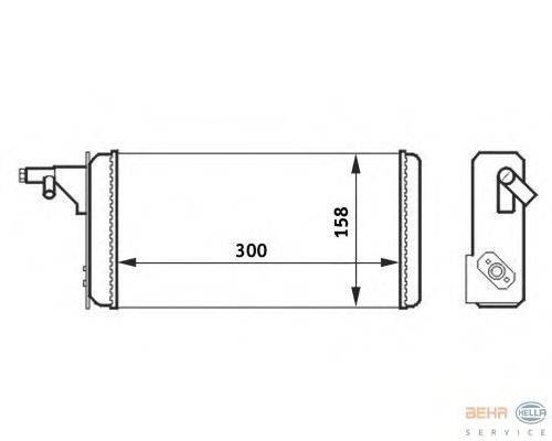 Теплообменник, отопление салона BEHR HELLA SERVICE 8FH 351 024-251