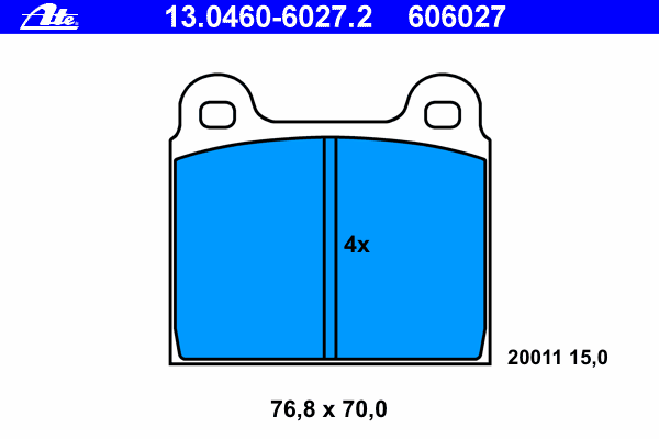Комплект тормозных колодок, дисковый тормоз ATE 13046060272