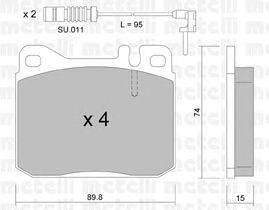 Комплект тормозных колодок, дисковый тормоз METELLI 22-0011-0K