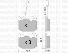 Комплект тормозных колодок, дисковый тормоз METELLI 22-0013-2