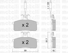 Комплект тормозных колодок, дисковый тормоз METELLI 22-0026-3