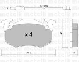 Комплект тормозных колодок, дисковый тормоз METELLI 22-0036-2