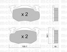 Комплект тормозных колодок, дисковый тормоз METELLI 22-0037-5