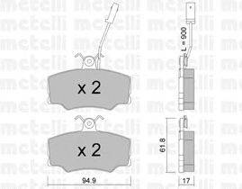 Комплект тормозных колодок, дисковый тормоз METELLI 22-0076-0