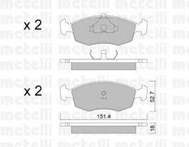 Комплект тормозных колодок, дисковый тормоз METELLI 22-0094-2