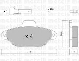 Комплект тормозных колодок, дисковый тормоз METELLI 2201590