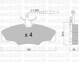 Комплект тормозных колодок, дисковый тормоз METELLI 22-0213-0