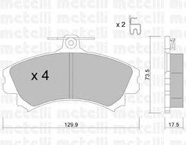 Комплект тормозных колодок, дисковый тормоз METELLI 22-0216-1