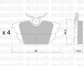 Комплект тормозных колодок, дисковый тормоз METELLI 2202990