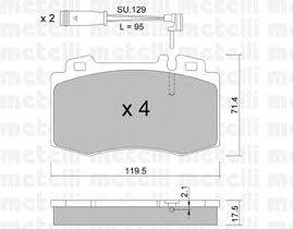 Комплект тормозных колодок, дисковый тормоз METELLI 2205630K