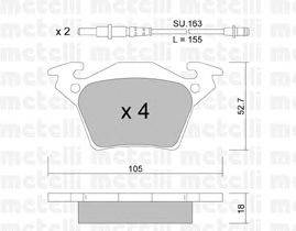 Комплект тормозных колодок, дисковый тормоз METELLI 22-0574-0K