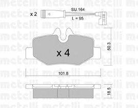 Комплект тормозных колодок, дисковый тормоз METELLI 22-0576-0K