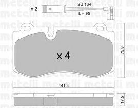 Комплект тормозных колодок, дисковый тормоз METELLI 22-0669-0K