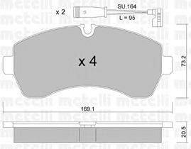 Комплект тормозных колодок, дисковый тормоз METELLI 22-0673-0K