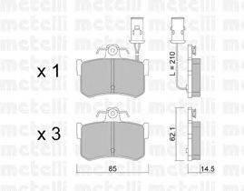 Комплект тормозных колодок, дисковый тормоз METELLI 22-0691-0