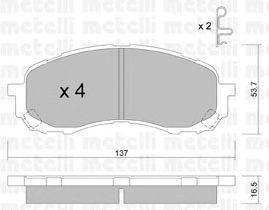 Комплект тормозных колодок, дисковый тормоз METELLI 22-0762-0