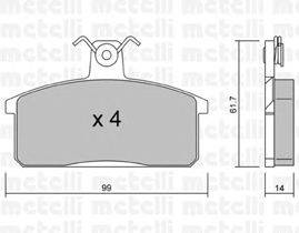 Комплект тормозных колодок, дисковый тормоз METELLI 22-0026-4