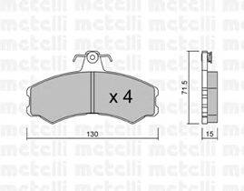Комплект тормозных колодок, дисковый тормоз METELLI 22-0031-1