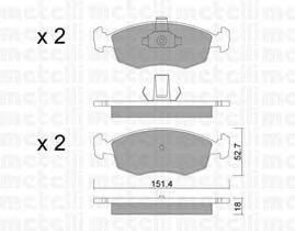 Комплект тормозных колодок, дисковый тормоз METELLI 22-0274-3