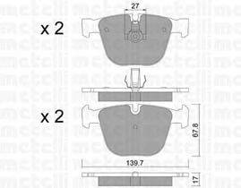 Комплект тормозных колодок, дисковый тормоз METELLI 22-0773-9