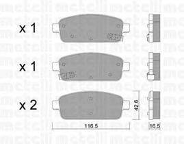 Комплект тормозных колодок, дисковый тормоз METELLI 22-0840-0