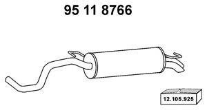 Глушитель выхлопных газов конечный EBERSPÄCHER 95 11 8766