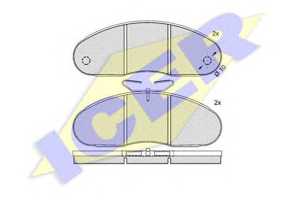 Комплект тормозных колодок, дисковый тормоз ICER 140813