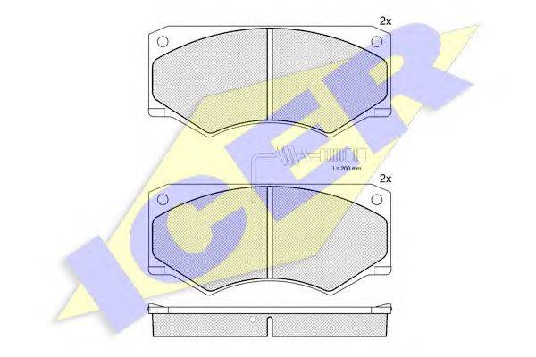 Комплект тормозных колодок, дисковый тормоз ICER 140814