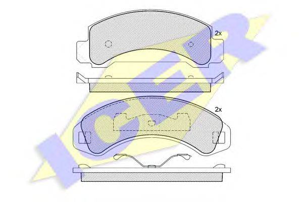 Комплект тормозных колодок, дисковый тормоз ICER 21830