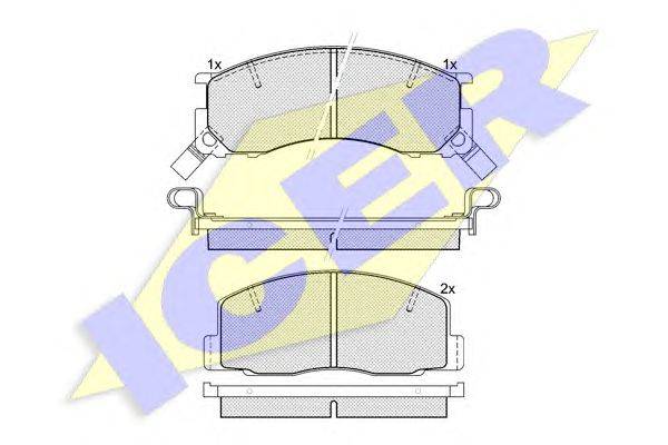 Комплект тормозных колодок, дисковый тормоз ICER 23016