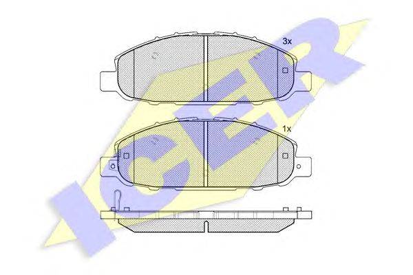 Комплект тормозных колодок, дисковый тормоз ICER 25872