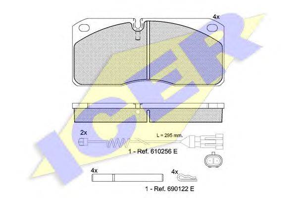 Комплект тормозных колодок, дисковый тормоз ICER 151078117