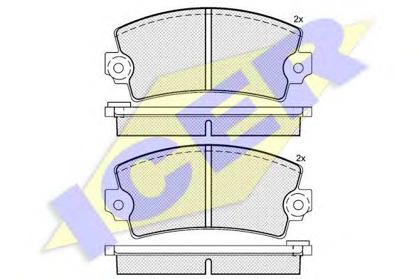 Комплект тормозных колодок, дисковый тормоз ICER 180101
