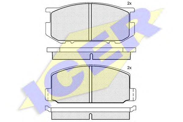Комплект тормозных колодок, дисковый тормоз ICER 21015
