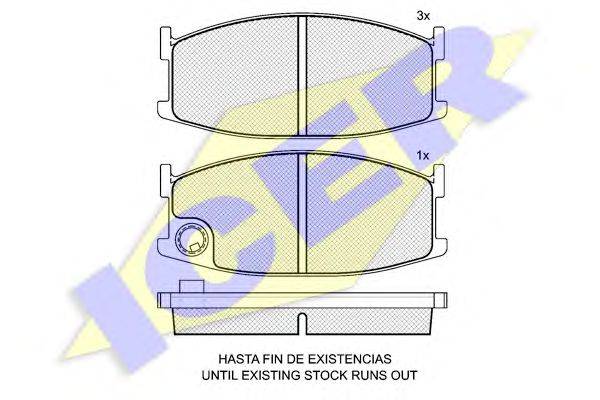 Комплект тормозных колодок, дисковый тормоз ICER 180297