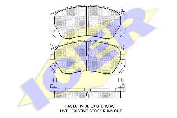 Комплект тормозных колодок, дисковый тормоз ICER 24389
