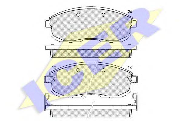 Комплект тормозных колодок, дисковый тормоз ICER 21561