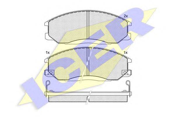 Комплект тормозных колодок, дисковый тормоз ICER 23571
