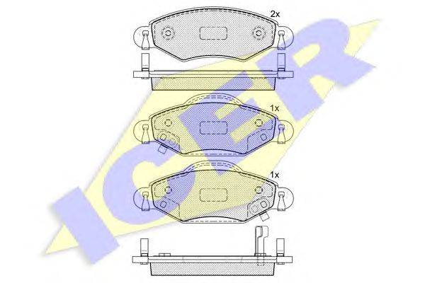 Комплект тормозных колодок, дисковый тормоз ICER 23342