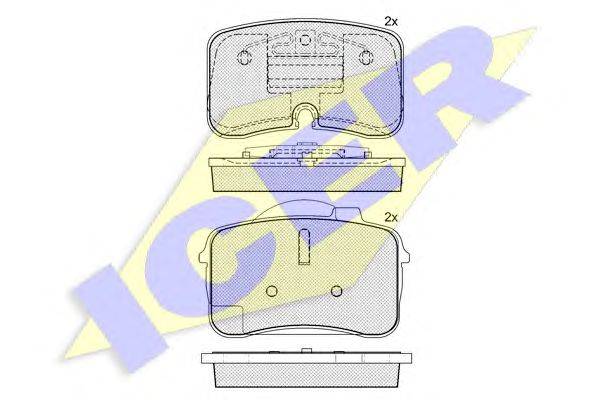 Комплект тормозных колодок, дисковый тормоз ICER 181626