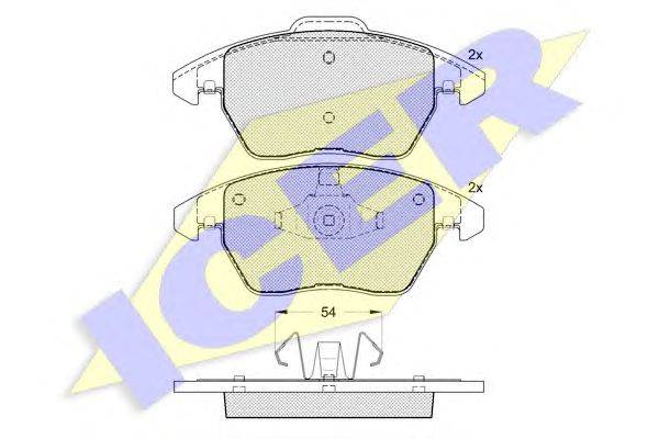 Комплект тормозных колодок, дисковый тормоз ICER 24153