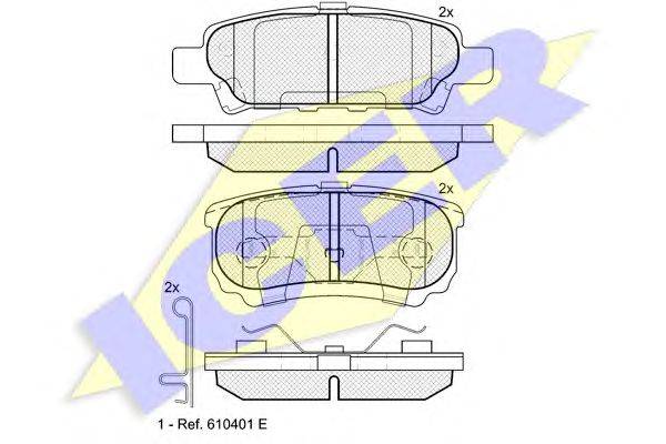 Комплект тормозных колодок, дисковый тормоз ICER 181746